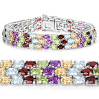 Natural Mixed Gemstones Bracelet 23.6 Carats Sterling Silver
