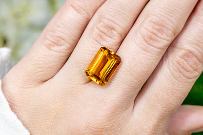 Natural Citrine 6.83 Carat Emerald Cut Loose Gemstone