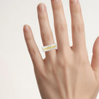 Yellow Sapphire Ring 1.06 Carats Gold Plated Silver