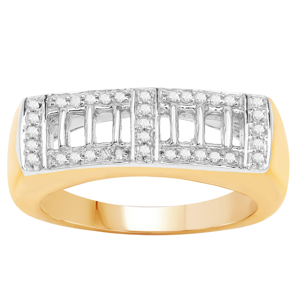 Diamond Ring 0.18 Carats Gold Plated Silver
