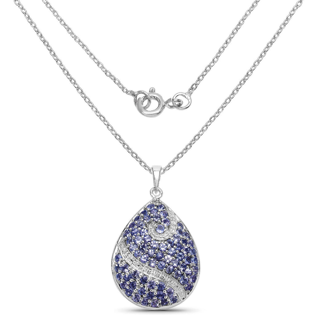 Tanzanite Pendant 4.68 Carats Sterling Silver