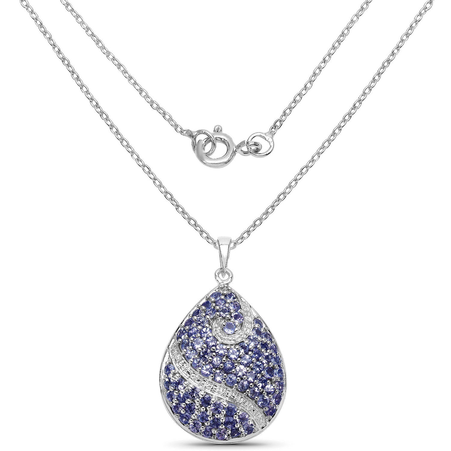 Tanzanite Pendant 4.68 Carats Sterling Silver