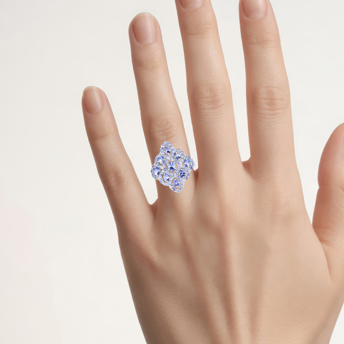 Tanzanite Ring 3.26 Carats Sterling Silver