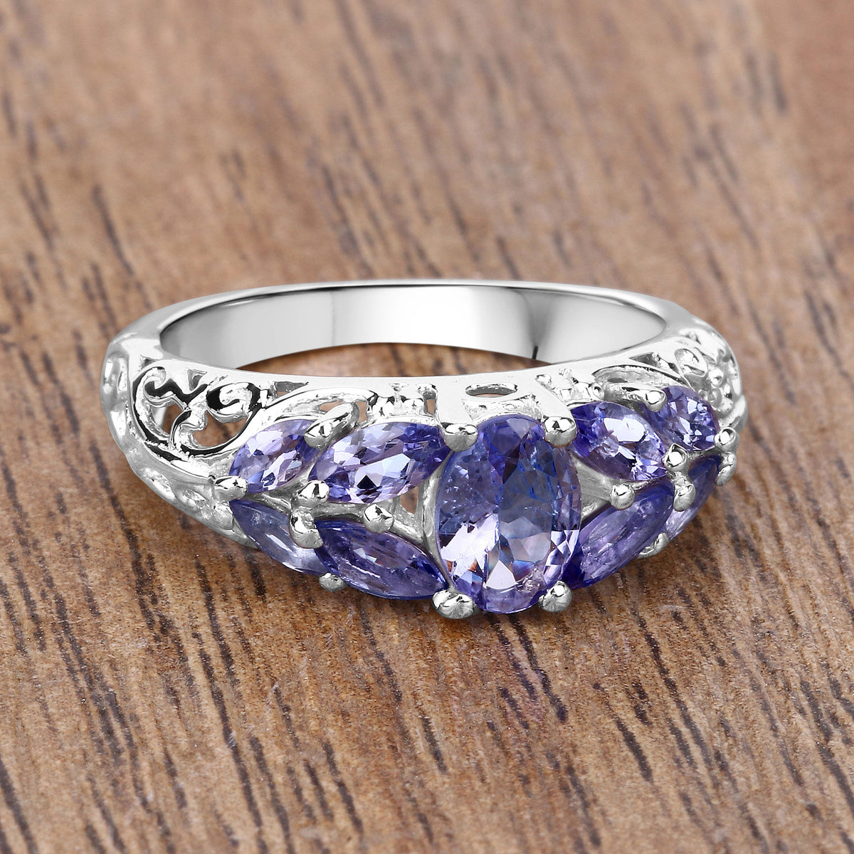 Tanzanite Ring 1.58 Carats Sterling Silver