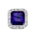Amethyst Earrings Diamond Halo 9.3 Carats Silver