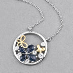 Blue Sapphire Pendant With White Topaz 1.32 Carats Sterling Silver