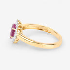 Ruby Ring With Diamonds 0.98 Carats 10K Yellow Gold