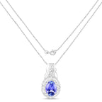 Tanzanite Pendant With White Topaz 0.76 Carats Sterling Silver