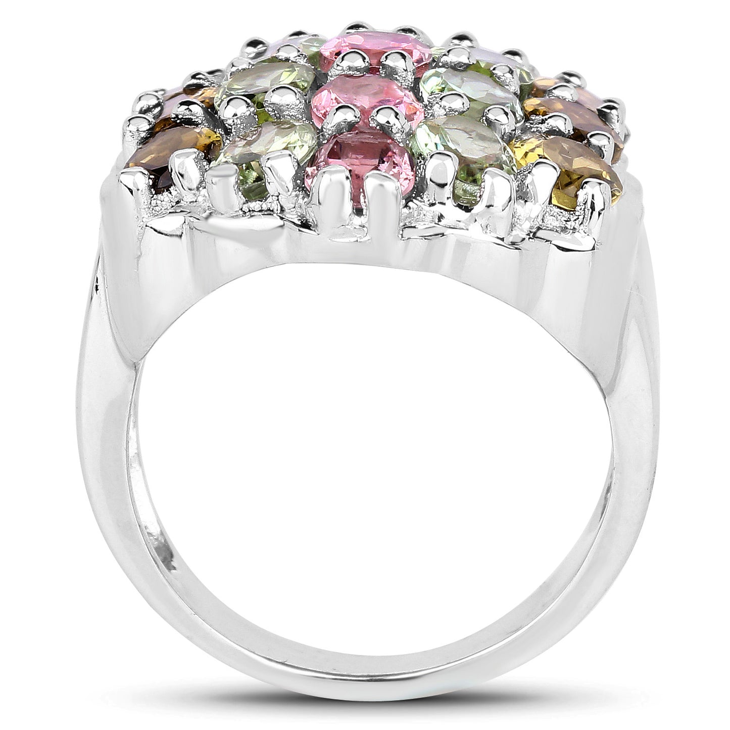 Multicolor Tourmaline Cocktail Ring 6.80 Carats