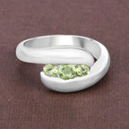 Peridot Ring 0.52 Carats Sterling Silver