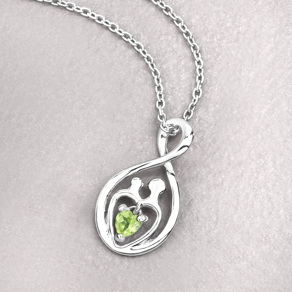 Peridot Mom Pendant 0.14 Carats Sterling Silver