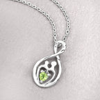 Peridot Mom Pendant 0.14 Carats Sterling Silver