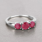 Ruby Ring 1.12 Carats 14K White Gold