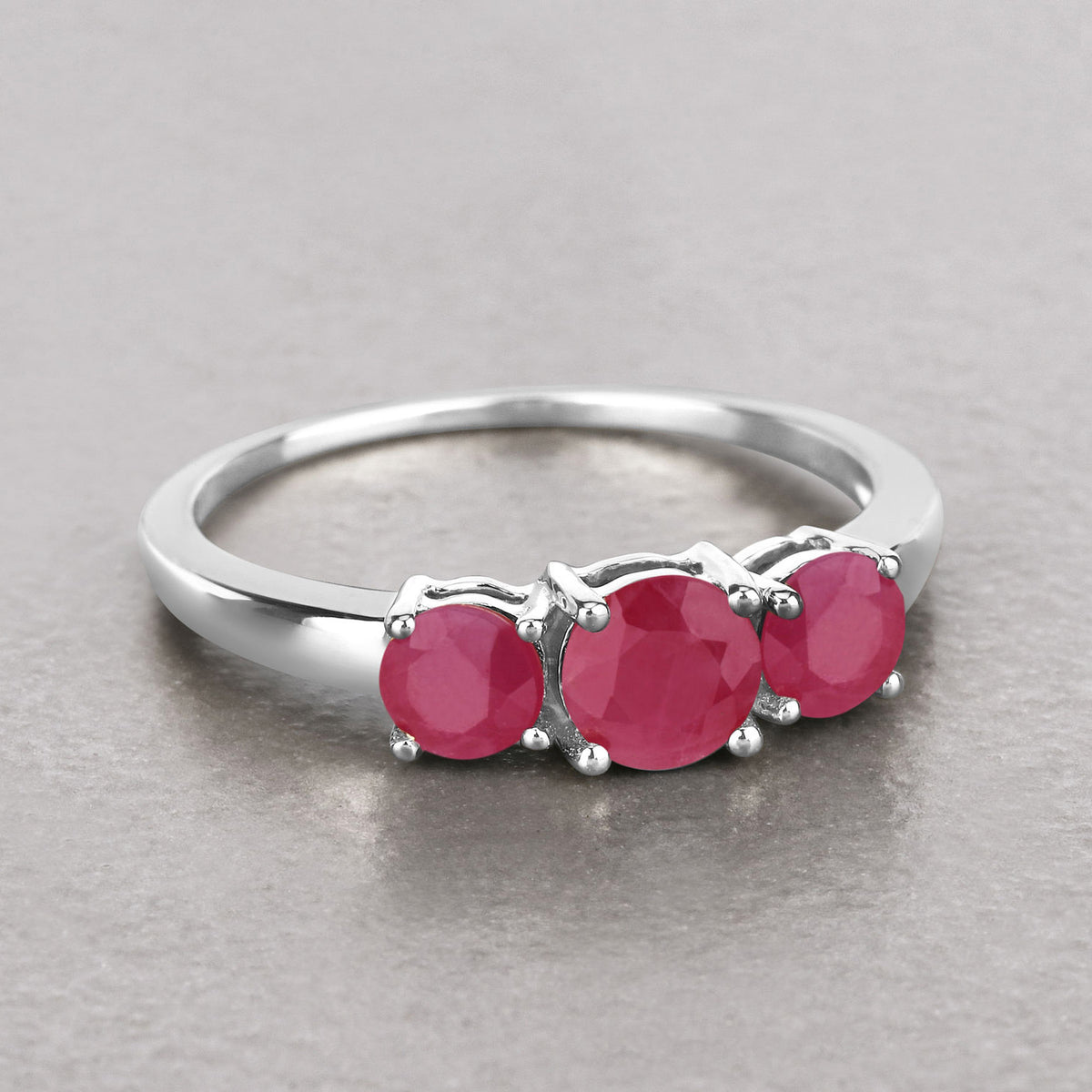 Ruby Ring 1.12 Carats 14K White Gold