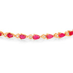 Ruby Bracelet With Diamonds 5.10 Carats 14K Yellow Gold
