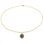 Blue Sapphire Pendant 2.98 Carats Gold Plated Silver