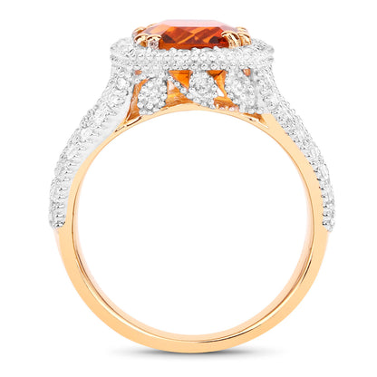 Natural Citrine Cocktail Ring With White Topazes 3.70 Carats Total