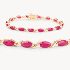 Ruby Bracelet 7.98 Carats 10K Yellow Gold