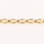 Natural Ethiopian Opal Bracelet 4.08 Carats Gold Plated Silver