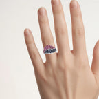 Ruby Ring With Blue Sapphire 2.12 Carats Sterling Silver