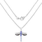 Tanzanite Dragonfly Pendant With White Topaz 1.82 Carats Sterling Silver