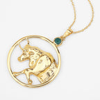 Emerald Bull Pendant 0.22 Carats Gold Plated Silver