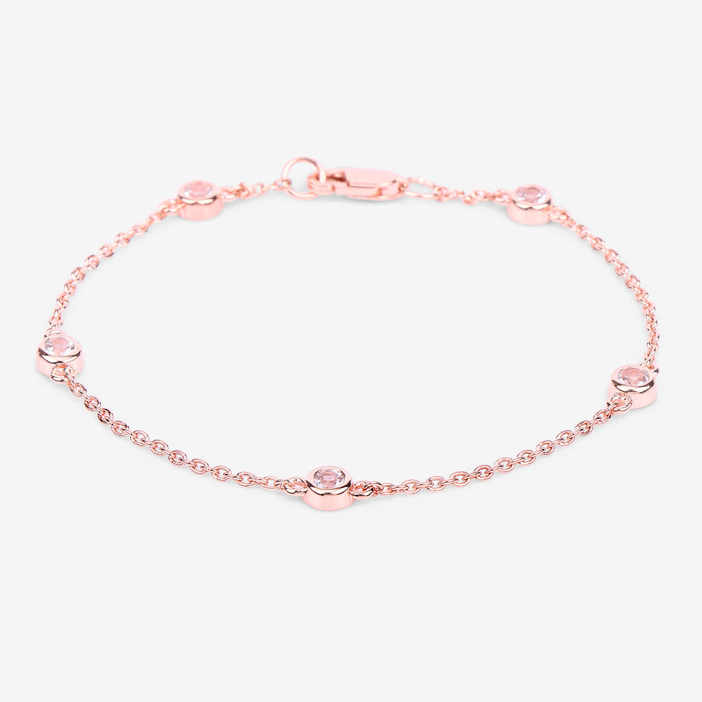 Morganite Bracelet 0.44 Carats Gold Plated Silver