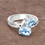 Blue Topaz Ring 2.52 Carats Sterling Silver