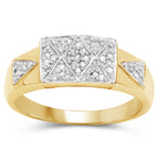Diamond Ring 0.2 Carats Gold Plated Silver