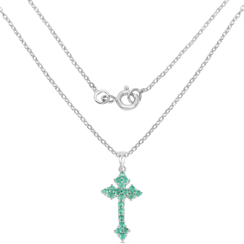 Zambian Emerald Pendant 1.98 Carats Sterling Silver