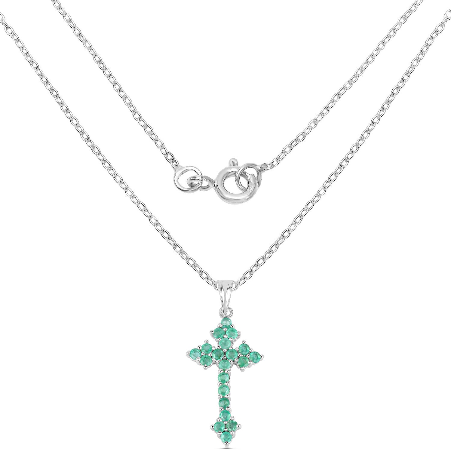 Zambian Emerald Pendant 1.98 Carats Sterling Silver