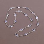 Tanzanite Necklace 5.92 Carats Sterling Silver