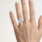 Tanzanite Ring 2.36 Carats Gold Plated Silver