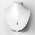 Natural Yellow Sapphire Pendant With Diamonds 1.74 Carats 14K Yellow Gold