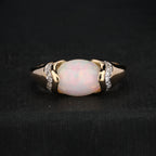 Natural Ethiopian Opal Ring With Diamonds 2.51 Carats 9K Yellow Gold