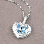 Multicolor Topaz Heart Pendant 2.62 Carats Sterling Silver