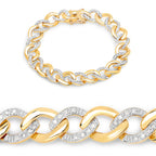 Diamond Bracelet 0.68 Carats Gold Plated Silver