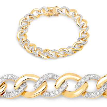 Diamond Bracelet 0.68 Carats Gold Plated Silver