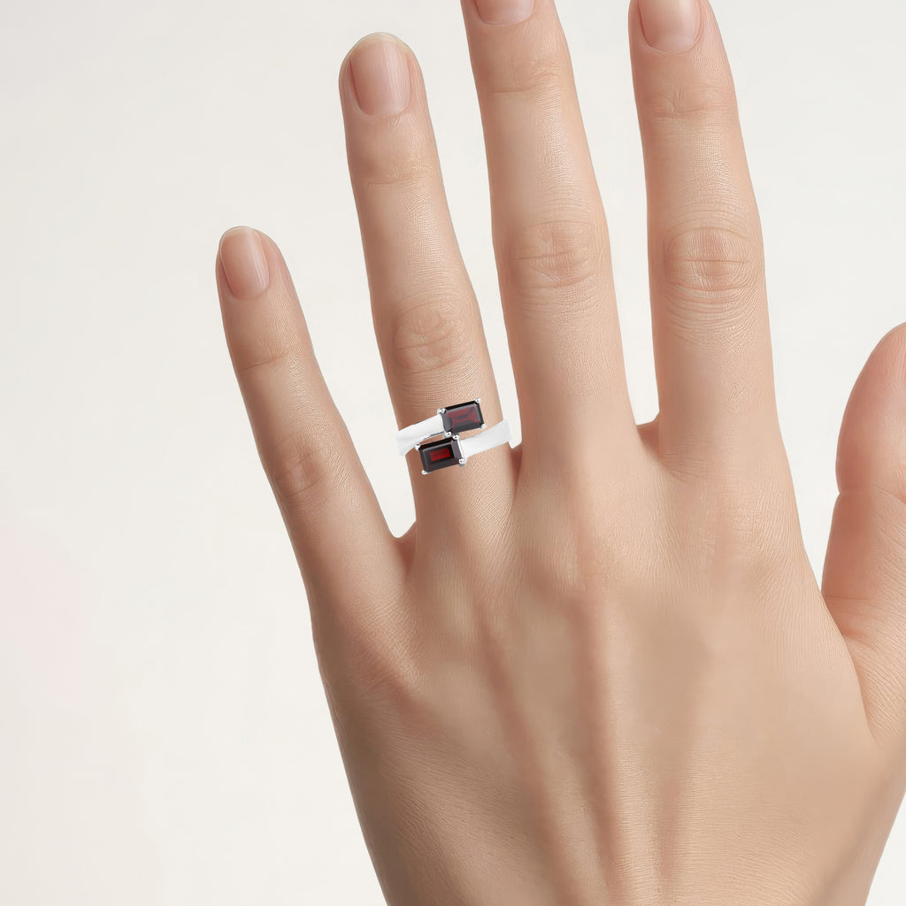 Garnet Ring 2.38 Carats Sterling Silver