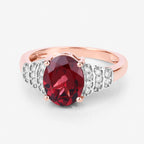 Rhodolite Ring With Diamonds 2.84 Carats 14K Rose Gold