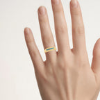 Blue Diamond Ring 0.46 Carats Gold Plated Silver