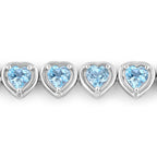 Blue Topaz Tennis Bracelet 10.4 Carats Sterling Silver