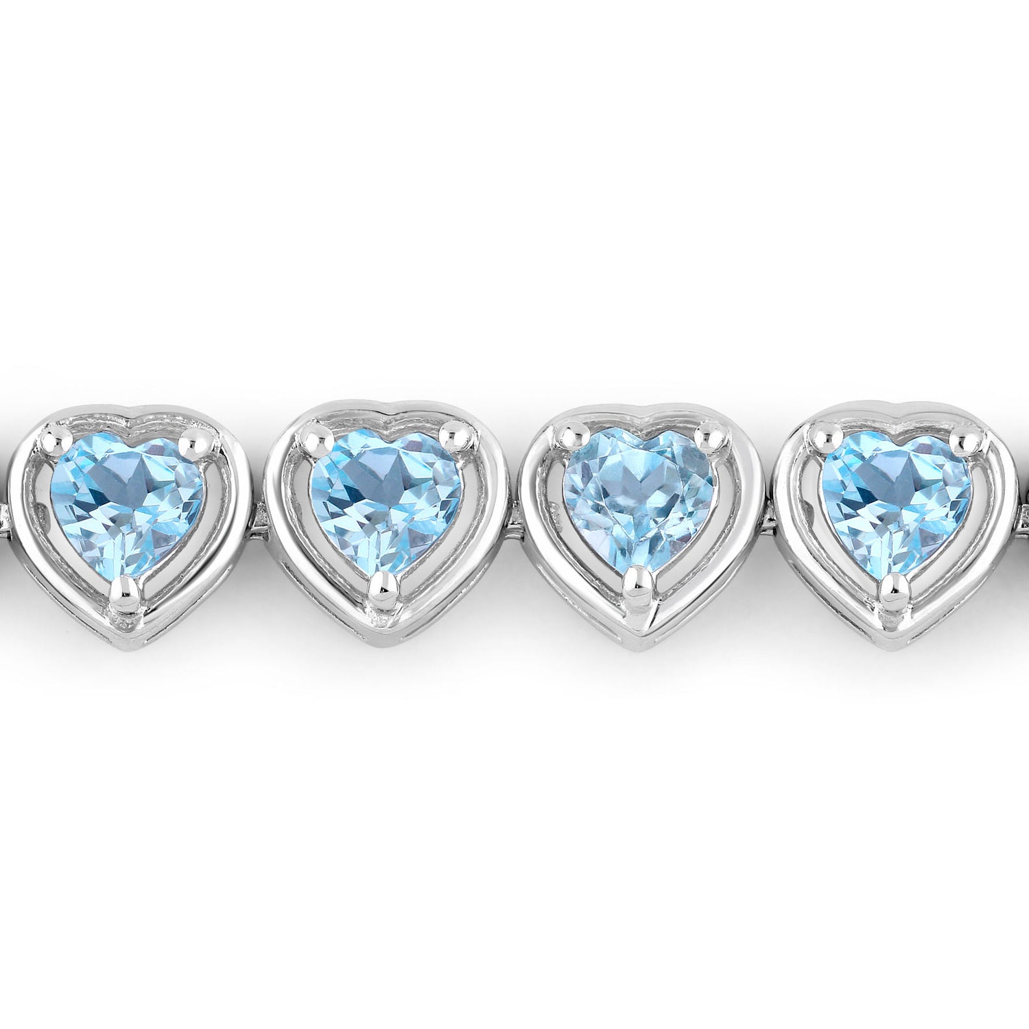 Blue Topaz Tennis Bracelet 10.4 Carats Sterling Silver