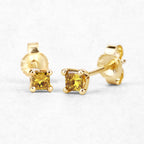 Yellow Diamond Stud Earrings 0.24 Carats 14K Yellow Gold