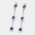Natural Tanzanite Earrings 1.96 Carats Sterling Silver