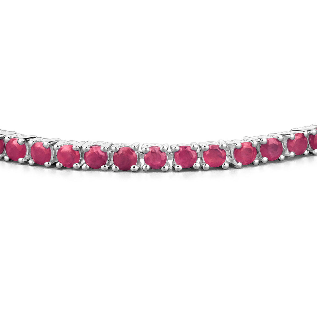 Ruby Bracelet 8.78 Carats Sterling Silver