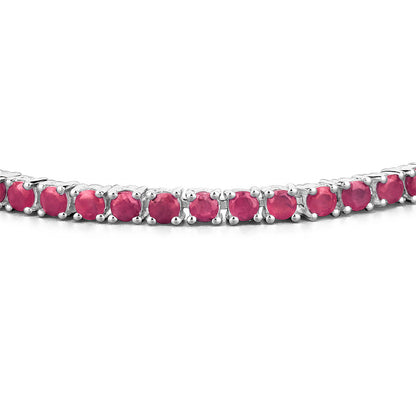 Ruby Bracelet 8.78 Carats Sterling Silver