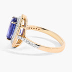 Blue Sapphire Ring With Diamonds 3.58 Carats 18K Yellow Gold
