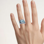 Multicolor Topaz Flower Ring With Tanzanite 5.98 Carats Sterling Silver