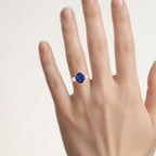 Blue Sapphire Ring With Diamonds 4.1 Carats 18K Yellow Gold